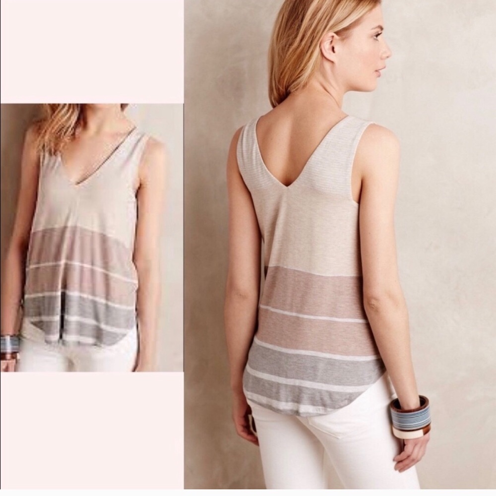 Anthropologie Striped Lissie Tank by Bordeaux